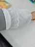 韓版秋冬蕾絲絨布短款防污袖套可愛(ài)成人學(xué)生上班家用干活護袖頭女 小結邊純色：淺灰 曬單實(shí)拍圖