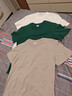 【京東直采】本命年純棉t恤男短袖特級純棉打底衫長(cháng)袖內搭t恤 墨綠（短袖） L （110-125斤） 曬單實(shí)拍圖