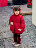 LUSON小O寶童裝 寶寶紅色羽絨服女刺繡2026冬季女童新年拜年服年裝 曬單實(shí)拍圖