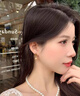 Lnieer999足銀針?lè )ㄊ綇凸沤固强渲槎h(huán)耳釘女2025新款爆款百搭耳飾 焦糖珍珠耳環(huán)【S999銀針】 曬單實(shí)拍圖