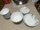 厚秀堂景德鎮骨瓷碗碟盤(pán)套裝家用組合新款陶瓷餐具中式簡(jiǎn)約飯碗面碗 7.5英寸深盤(pán)（2個(gè)）百合花 曬單實(shí)拍圖