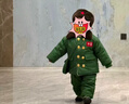 G.duck軍大衣兒童套裝加絨軍綠色嬰兒棉衣加厚寶寶棉服東北小孩冬季衣服 軍大衣_分體款送帽子包包 100 cm 建議26-30斤 曬單實(shí)拍圖