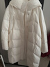 紅袖溫暖立領(lǐng)羽絨服冬季新款女裝啞光插肩雙拉鏈連帽寬松長(cháng)款外套 米白004 L 曬單實(shí)拍圖