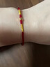 中國黃金（CHINA GOLD）小方糖本命年紅繩手鏈女黃金手鏈足金轉運珠新年情人節禮物送女友 京速達-甜蜜方糖紅繩 曬單實(shí)拍圖
