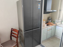 海爾（Haier）冰箱418升小紅花套系十字對開(kāi)門(mén) 70cm寬594mm深超薄零嵌一級變頻小戶(hù)型家用電冰箱 70寬|594mm專(zhuān)業(yè)超薄|418升星蘊銀 曬單實(shí)拍圖