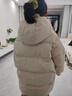 康博女童羽絨服中長(cháng)款冬季新款小童寶寶男童洋氣加厚兒童連帽保暖外套 米色888 130 曬單實(shí)拍圖