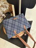 CinvaiKrose官方店小c&k單肩包包女包2025年新款大容量托特包帆布包生日禮物 藍格Blue lattice【送女友老婆女生禮物走心】 曬單實(shí)拍圖