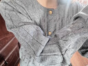 POLOWALK針織衫女打底衫內搭春秋款絞花針織開(kāi)衫春裝外套韓系女裝毛衣夾 花灰色 【AM8W53580113】 L (165) 曬單實(shí)拍圖