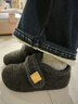 啄木鳥(niǎo)厚底內增高全包加絨勃肯鞋女2025秋冬季新款保暖毛毛鞋一腳蹬棉鞋 灰色 36 (230mm) 曬單實(shí)拍圖