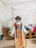 芭米諾漢服女童冬古風(fēng)連衣裙小女孩國風(fēng)唐裝兒童冬季古裝裙子 橘色 120 曬單實(shí)拍圖