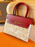 京頤刺繡女包手提包中年氣質(zhì)媽媽包生日禮物包包婚包喜婆婆婚宴凱莉包 紅色 曬單實(shí)拍圖