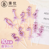 秉優(yōu) 10個(gè)裝皇冠數字生日蠟燭 創(chuàng  )意生日蛋糕裝飾插件兒童派對蝴蝶結 曬單實(shí)拍圖