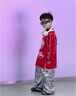 G.duck男童街舞演出服套裝嘻哈兒童hiphop潮服嘻哈風(fēng)架子鼓表演服春秋季 A764紅色長(cháng)袖 150 建議11~12歲【140-150cm】cm 曬單實(shí)拍圖