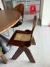 立太實(shí)木餐椅子餐桌椅凳子家用靠背椅輕奢高級感陽(yáng)臺休閑椅中古風(fēng)茶椅 店長(cháng)推薦【中古C椅】胡桃色-FAS橡膠木 曬單實(shí)拍圖