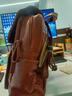 ANDSEEYOU雙肩包女2025新款真皮牛皮簡(jiǎn)約時(shí)尚百搭復古大容量防盜軟皮背包潮 焦糖色 曬單實(shí)拍圖