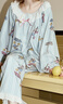 果殼（Gukoo）情侶睡衣秋迪士尼條紋滿(mǎn)印蕾絲花邊女家居服套裝男睡衣 黛青 M 曬單實(shí)拍圖