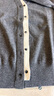 Navigare意大利小帆船純羊毛女士毛衣秋冬寬松V領(lǐng)開(kāi)衫假兩件保暖羊毛衫女 暗巖灰/白 XL 曬單實(shí)拍圖