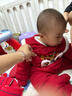 乖奇熊【暖護棉】寶寶夾棉保暖連體哈衣嬰幼兒紅色喜慶過(guò)年拜新年服冬季 曬單實(shí)拍圖