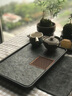 溥畔烏金石長(cháng)方形茶盤(pán)儲水式小型干泡臺家用茶具托盤(pán)簡(jiǎn)約茶海石頭茶臺 沉香-烏金石長(cháng)方盤(pán)(陶瓷底)【大號】 曬單實(shí)拍圖