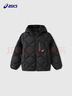 亞瑟士（asics）童裝25年冬季中大童短款三防羽絨服外套寬松輕量保暖 黑色 85%絨子 170 充絨103.6g 曬單實(shí)拍圖