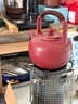 域見(jiàn)山棗紅色電陶壺煮茶壺陶瓷燒水壺復古可明火電陶爐中式吳經(jīng)提梁壺 單壺（可明火、燒水煮茶） 1.3L 曬單實(shí)拍圖