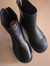 百思圖2025冬季商場(chǎng)新款圓頭羊皮靴通勤粗跟女短靴馬丁靴S3055DD5 黑色 38 曬單實(shí)拍圖
