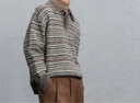 GXG男裝 商場(chǎng)同款條紋毛衣男士寬松通勤針織衫 黑色條紋 170/M 曬單實(shí)拍圖