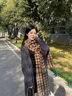 CRANTA KOMEIA圍巾女2025新款冬季格子圍脖披肩女保暖生日元旦禮物送女生女友 霧藍綠 高級感新年禮物送老婆女朋友實(shí)用高檔 曬單實(shí)拍圖