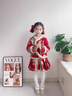 尚然樂(lè )（SHANGRANLE）女童紅色套裝新年國風(fēng)女大童洋裝民族風(fēng)拜年服秋冬裝加厚新中式唐 紅色兩件裝[外套+裙子]偏小 加厚 110 cm 曬單實(shí)拍圖