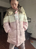鴨鴨兒童羽絨服男女童冬季新學(xué)生中長(cháng)款學(xué)院風(fēng)保暖加厚中大童裝外套HF 淺粉色 165 曬單實(shí)拍圖