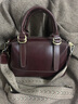 西柏萊頭層牛皮波士頓包女2026新款時(shí)尚通勤媽媽包單肩斜挎手提真皮女包 酒咖色 曬單實(shí)拍圖