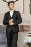 羅蒙西服套裝男士商務(wù)修身西裝男職業(yè)正裝小西服新郎伴郎結婚禮服外套 黑色雙扣【西服+西褲+襯衫】 4XL /190【160-175斤】+7件禮品 曬單實(shí)拍圖