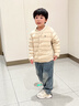 POLOWALK童裝2025新款羽絨服女秋秋冬兒童短款輕薄外套親子潮男童 白色 120 cm 曬單實(shí)拍圖