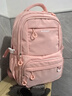 史努比（SNOOPY）初中生書(shū)包女生六年級新款大容量男孩減負護脊中學(xué)生雙肩背包男 粉色 曬單實(shí)拍圖