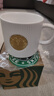 星巴克杯子墨綠色馬克杯星勺陶瓷豎條紋水杯辦公室咖啡杯七夕情人節禮物 白色單杯原盒裝+勺子杯墊 曬單實(shí)拍圖