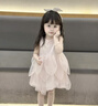 班喜迪女童連衣裙夏裝新款洋氣兒童公主裙周歲禮服背心裙子夏季寶寶紗裙 粉色 80 曬單實(shí)拍圖