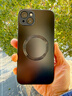 奶小鴨 【AG磨砂】適用蘋(píng)果14plus手機殼 iphone14plus保護套magsafe磁吸充電磨砂全包防摔男女款 石墨黑 曬單實(shí)拍圖