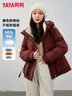 鴨鴨（YAYA）短款羽絨服女2025年冬季新款時(shí)尚連帽面包服加厚保暖小個(gè)子外套 曬單實(shí)拍圖