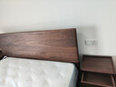 源氏木語(yǔ)實(shí)木床高床頭大板床黑胡桃木大床家用懸浮床床頭可調大板床1.8*2m 曬單實(shí)拍圖