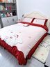 可愛(ài)貓咪加厚牛奶絨四件套保暖雙面珊瑚絨公主風(fēng)女孩被套床上用品 圣誕小貓-送抱枕 1.8m 床單款 （被套200*230cm） 曬單實(shí)拍圖