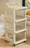 霓峰小推車(chē)置物架落地多層零食收納家用客廳架嬰兒用品寶寶玩具儲物架 奶油白4層【店長(cháng)推薦】透明抽屜 曬單實(shí)拍圖