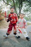 年衣童裝兒童唐裝冬季新品男女童中式國風(fēng)加絨上衣躍馬新程唐裝拜年服 年衣紅 140 曬單實(shí)拍圖