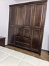 一具一家美式實(shí)木衣柜復古家用四門(mén)帶抽屜平開(kāi)門(mén)臥室全實(shí)木儲物成品大衣柜 胡桃色 純原木四門(mén)衣柜 包物流包安裝 曬單實(shí)拍圖
