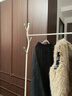 千禧華府衣架落地立式衣帽架臥室掛衣服置物架客廳可移動(dòng)晾衣架奶白100cm 曬單實(shí)拍圖