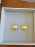 六福珠寶黃金耳釘綢光紐扣足金耳飾新年禮物 計價(jià) GJGTBE0016 約3.83克 曬單實(shí)拍圖