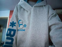 魯雅爾美式潮流高街刺繡連帽衛衣男春季百搭高街氣質(zhì)高級感外套男裝上衣 白灰色 XL 曬單實(shí)拍圖