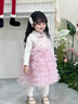 班喜迪女童連衣裙春裝國風(fēng)寶寶公主裙套裝過(guò)年旗袍裙周歲禮服兒童網(wǎng)紗裙 粉色 100 曬單實(shí)拍圖