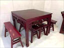 新中式實(shí)木八仙桌餐桌椅組合復古正方形四方桌酒店飯桌客餐廳桌子 1.2米一桌2椅【紫檀色】 曬單實(shí)拍圖