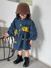 G.duck小黃鴨童裝女童外套春秋2026新款兒童牛仔風(fēng)衣裙向日葵女寶寶開(kāi)衫 藍色 90 尺碼1~2歲【 80-90cm】 曬單實(shí)拍圖