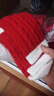 貓人3雙本命年騏驥紅色襪子女中筒冬毛絨新年保暖加厚珊瑚絨居家睡眠 曬單實(shí)拍圖